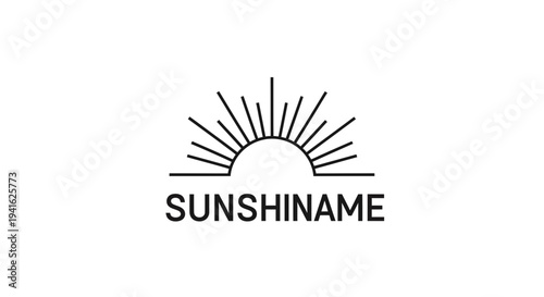 Rising Sun Symbol with Name Space Below, Positive Energy Concept