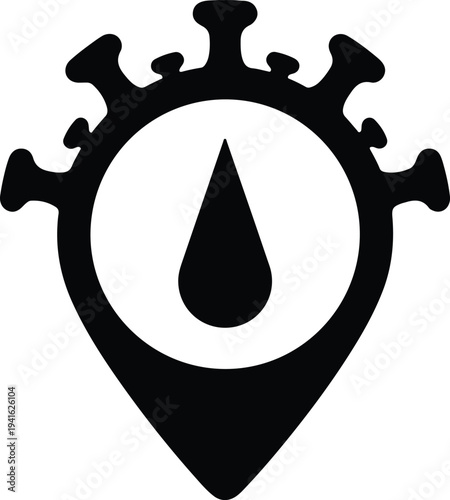 Vector location marker for medical virus testing and blood donation silhouette design