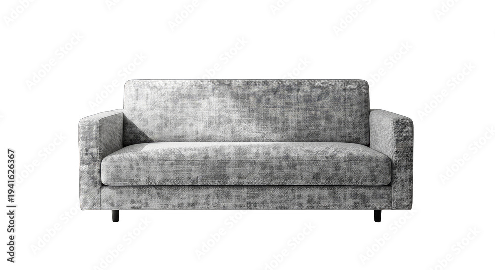 custom made wallpaper toronto digitalModern Sofa with Textured Fabric, Minimalist Living Room Furniture, Isolated on White