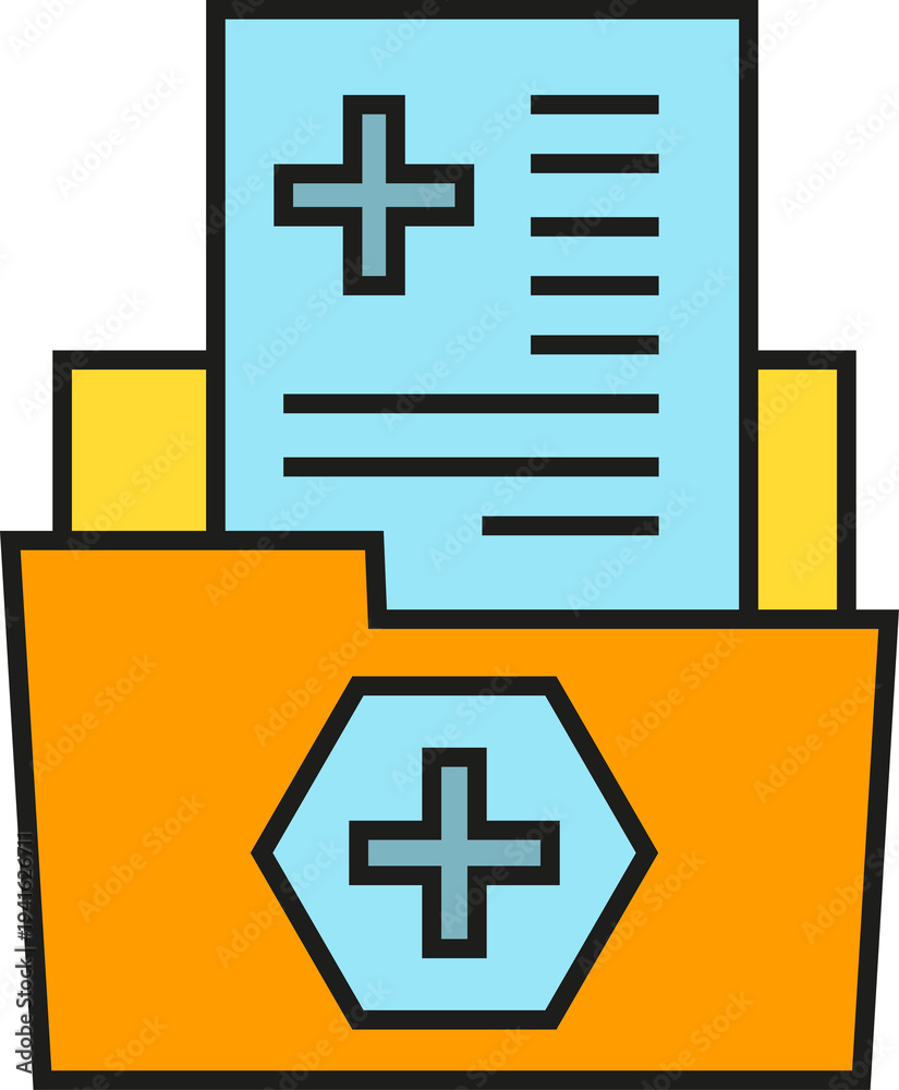 Obraz premium Medical Record Folder Icon 