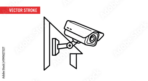 Modern Security Camera Mounted on a Wall for Surveillance.