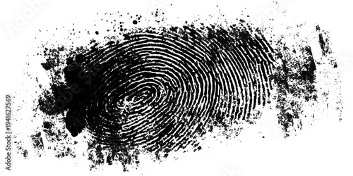 Abstract black fingerprint texture with grunge distressed pattern background.