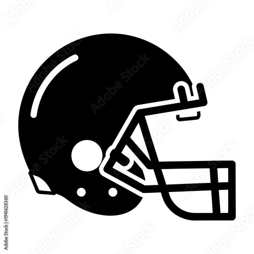 American football helmet icon silhouette for sports graphic design