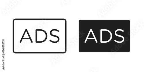 Ads icon concept. Silhouette, glyph symbol. Isolated design.