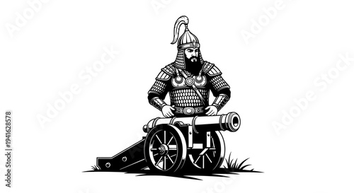 Medieval Warrior with Cannon