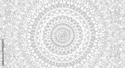 Intricate mandala design with floral patterns.