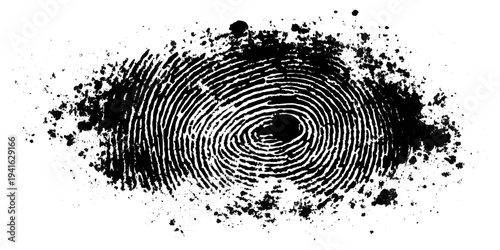 Abstract black fingerprint texture with grunge distressed pattern background.