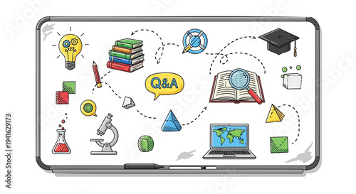 Set of 20 education icons vector, school and learning symbols