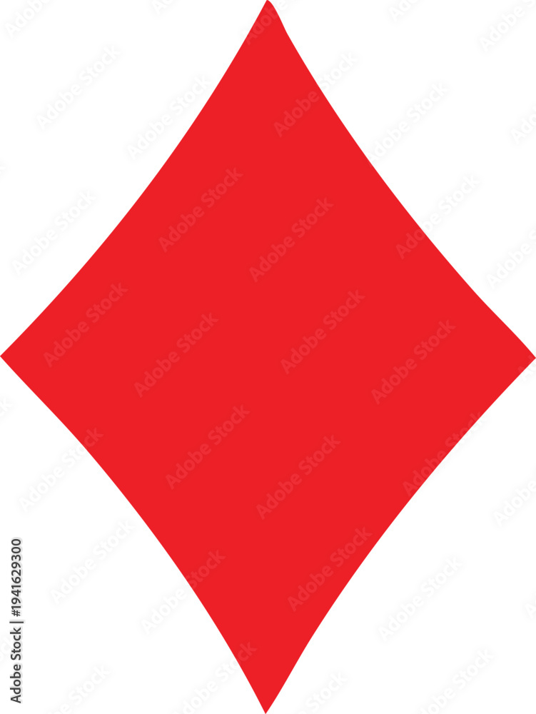 Obraz premium Pure solid red geometric diamond shape flat abstract form solid red fill geometric form flat surface