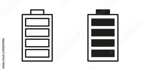 Battery icon concept. Silhouette, glyph symbol. Isolated design.