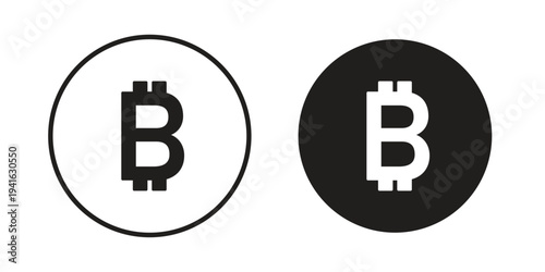 Bitcoin icon concept. Silhouette, glyph symbol. Isolated design.