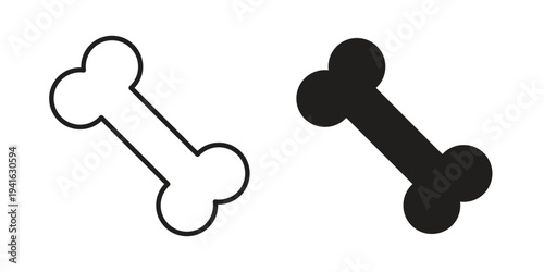 Bone icon concept. Silhouette, glyph symbol. Isolated design.