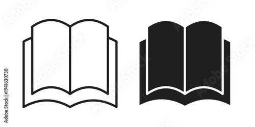 Book icon concept. Silhouette, glyph symbol. Isolated design.