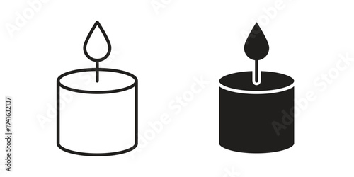 Candle icon concept. Silhouette, glyph symbol. Isolated design.