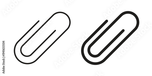 Clip icon concept. Silhouette, glyph symbol. Isolated design.