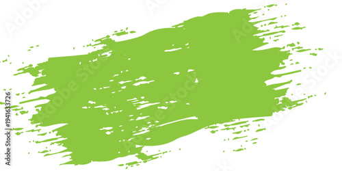 Green brush stroke isolated on white background. Trendy brush stroke for green ink paint, grunge backdrop, dirt banner, watercolor design and dirty texture. Brush stroke vector illustration