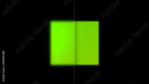 Split screen green square abstract motion background with textured effect