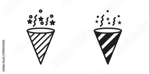 Confetti icon concept. Silhouette, glyph symbol. Isolated design.