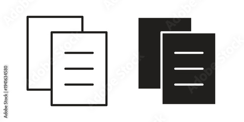 Copy icon concept. Silhouette, glyph symbol. Isolated design.