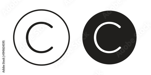 Copyright icon concept. Silhouette, glyph symbol. Isolated design.
