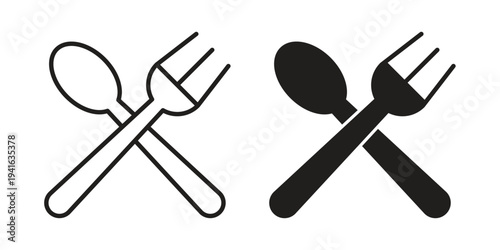 Cutlery icon concept. Silhouette, glyph symbol. Isolated design.