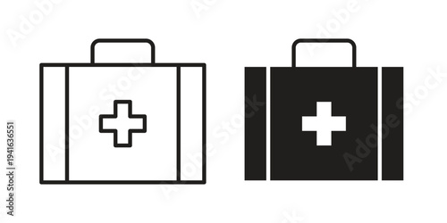Doctor bag icon concept. Silhouette, glyph symbol. Isolated design.
