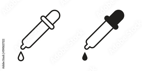 Dropper icon concept. Silhouette, glyph symbol. Isolated design.