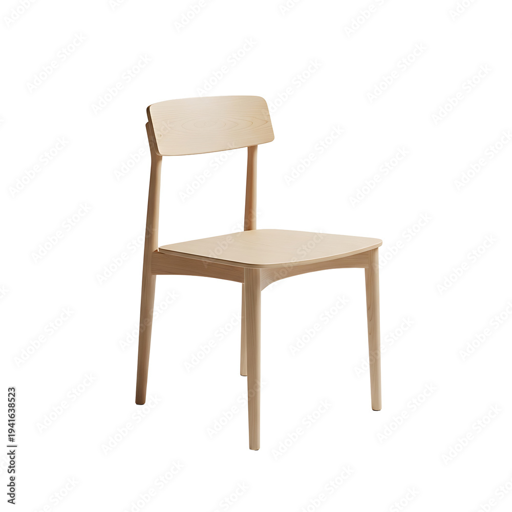 Fototapeta premium A modern wooden chair on transparent background