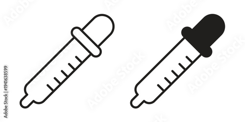 Eye dropper icon concept. Silhouette, glyph symbol. Isolated design.