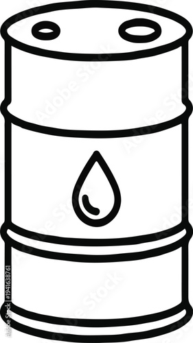 Industrial oil barrel drum vector icon isolated on white background