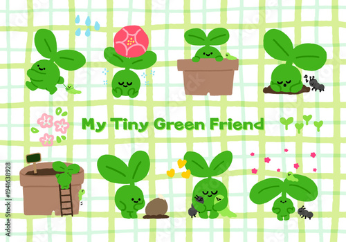 새싹 캐릭터 세트