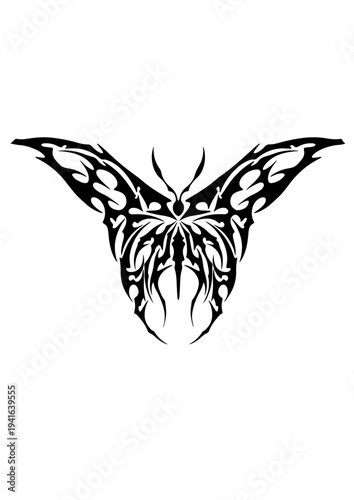 Cybersigilism tribal butterfly tattoo design