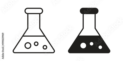 Flask icon concept. Silhouette, glyph symbol. Isolated design.