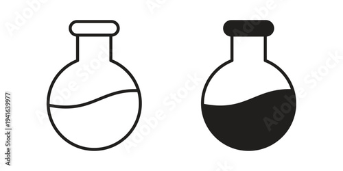 Flask icon concept. Silhouette, glyph symbol. Isolated design.