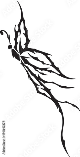 Cybersigilism tribal butterfly tattoo design