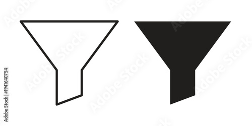 Funnel icon concept. Silhouette, glyph symbol. Isolated design.