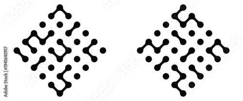 Set black meta balls isolated on white background. Modern contemporary geometric shapes and elements. Meta ball pattern. Rounded design elements for logo, icon, tag, emblem, poster. 