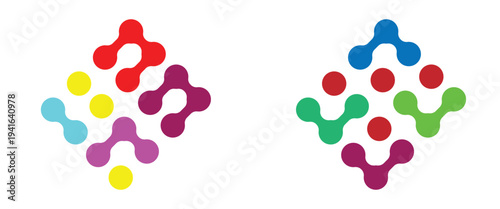 Diagonal meta ball connected circles shape. Pattern of Black meta balls icon. Connected dots icons. Circles pattern sign. Black connected circle dots. Meta balls pattern on white background.