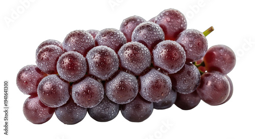 Wallpaper Mural Fresh Ripe Red Grapes with Water Droplets on White Background Torontodigital.ca