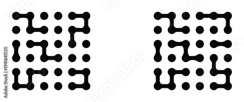 Set black meta balls isolated on white background. Modern contemporary geometric shapes and elements. Meta ball pattern. Rounded design elements for logo, icon, tag, emblem, poster. 