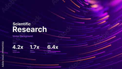 Scientific Research Illustration With Purple Data Streams And Network Lines Emphasizing Speed And Internet Connectivity.