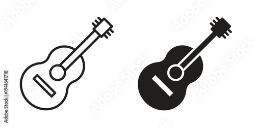 Guitar icon concept. Silhouette, glyph symbol. Isolated design.