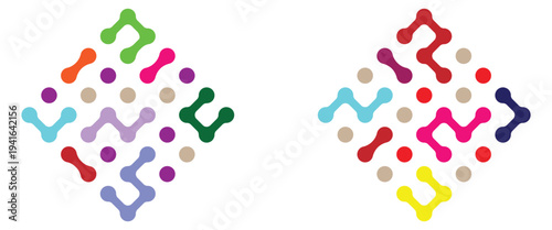 Set of  multi color meta balls isolated on a white background. Modern contemporary geometric shapes and elements.  Modern geometric shapes of liquid connected drops. Vector illustration. EPS 10.