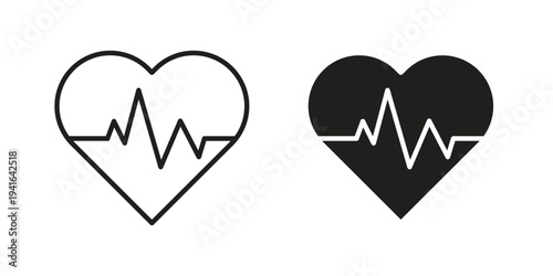 Heartbeat icon concept. Silhouette, glyph symbol. Isolated design.