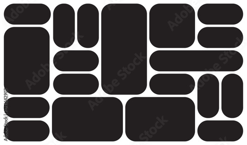 Bento grid abstract pattern minimal geometric modern frame style. Metaball y2k template for ui, web, app shop