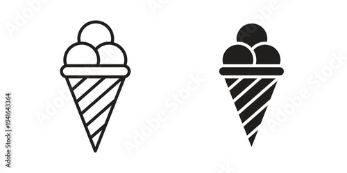 Ice cream icon concept. Silhouette, glyph symbol. Isolated design.