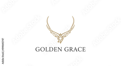 Golden Jewelry Necklace with Bird Design.