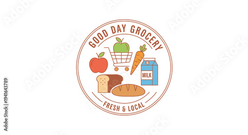 Grocery Store Logo with Fresh Produce.
