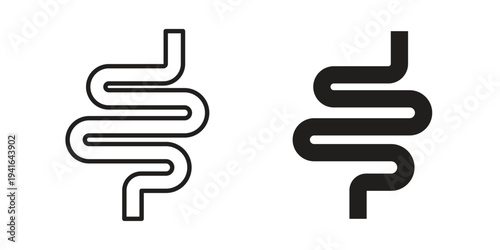 Intestine icon concept. Silhouette, glyph symbol. Isolated design.