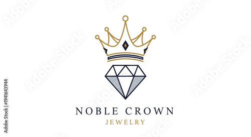Noble Crown Jewelry Logo with Diamond.